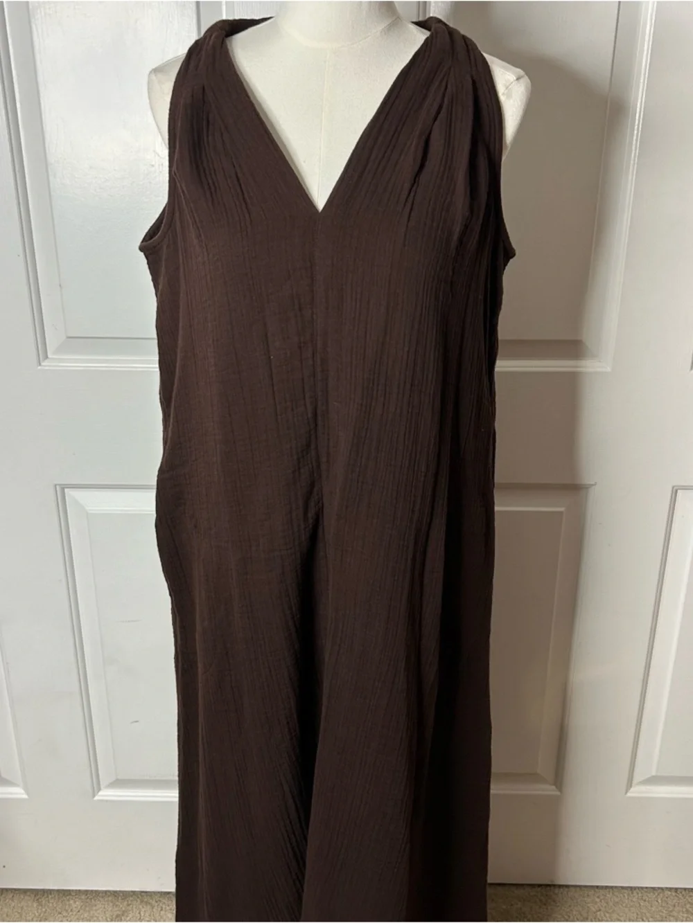 NWT J.Jill (size small) A line cotton gauze maxi dress - Picture 3 of 11